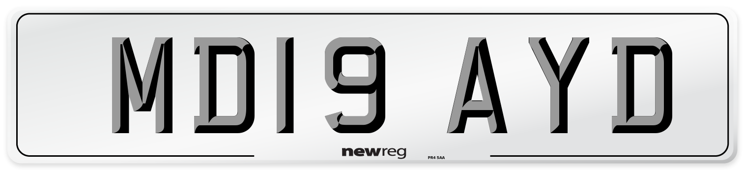 MD19 AYD Number Plate from New Reg